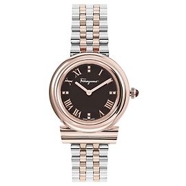 Salvatore Ferragamo Gancini Diamond Watch Metallic