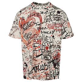 Burberry Graffiti Cotton T-Shirt White