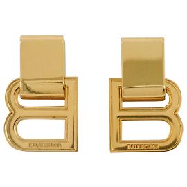 Hourglass P Earring - Balenciaga - Gold Golden Metallic