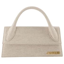 Jacquemus-Le Chiquito Long Bag - Jacquemus - Linen - Light Greige-Brown,Beige