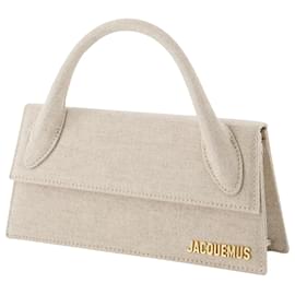 Jacquemus-Le Chiquito Long Bag - Jacquemus - Linen - Light Greige-Brown,Beige