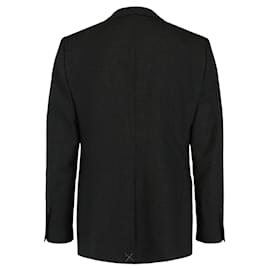 Burberry-Burberry Wool Checked Vest Blazer-Black
