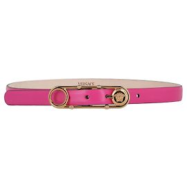 Cinturón de piel con imperdible de Versace Rosa