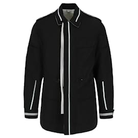 Burberry-Burberry Kaban Reversible Striped Jacket-Black