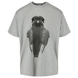 Burberry Swan-Print Oversized T-Shirt Grey
