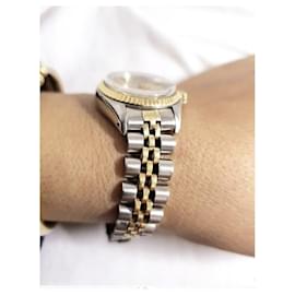 Rolex-Relógio ROLEX Datejust 26mm ouro/: aço-Prata,Dourado