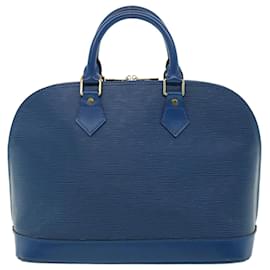 Louis Vuitton-LOUIS VUITTON Epi Alma Sac à main Bleu M52145 Auth LV 36935-Bleu