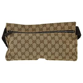 Gucci-GUCCI GG Canvas Gürteltasche Beige 28566 Auth yk5898-Beige