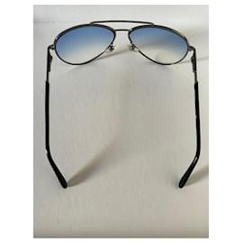 Versace-Silver metal Aviator sunglasses-Silvery