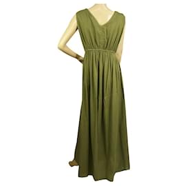 Autre Marque-Loup Charmant Green Organic Cotton Sleeveless Summer Grecian Long maxi Dress-Green