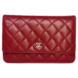 Chanel-Portafoglio con catena rosso-Rosso