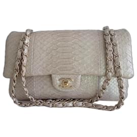 Chanel-Chanel Classic beige python bag-Beige