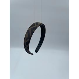 Fendi-Brown Canvas Fendi Hair Accessorie-Brown