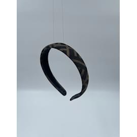 Fendi-Brown Canvas Fendi Hair Accessorie-Brown