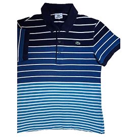 polo 100% algodón piqué rayas azules Xs/2/34 LACOSTE Azul