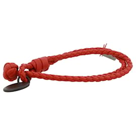 Bottega Veneta-Bottega Veneta Bracelet en corde nouée en cuir-Rouge