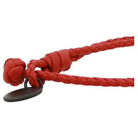 Bottega Veneta-Bottega Veneta Leather Knotted Rope Bracelet-Red