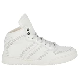 Bottega Veneta-Bottega Veneta Stitched High Top Sneaker-White
