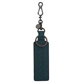 Bottega Veneta-Bottega Veneta Intrecciato Leather Keychain-Blue