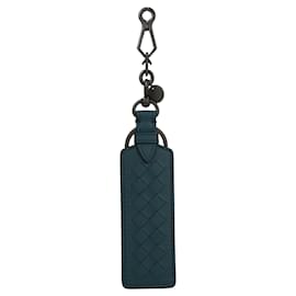 Bottega Veneta-Bottega Veneta Intrecciato Leather Keychain-Blue