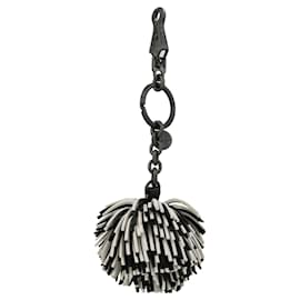 Bottega Veneta-Bottega Veneta Leather Pom Pom Keychain-Metallic
