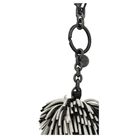 Bottega Veneta-Bottega Veneta Leather Pom Pom Keychain-Metallic