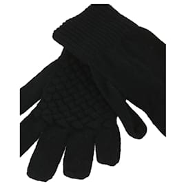Bottega Veneta-Bottega Veneta Intrecciato Knit Gloves-Black