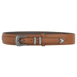 Bottega Veneta Leather Western Tip Belt Brown