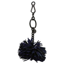 Chaveiro pompom de couro Bottega Veneta Metálico
