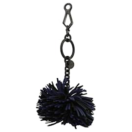 Bottega Veneta-Bottega Veneta Leather Pom Pom Keychain-Metallic
