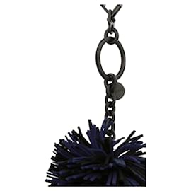 Bottega Veneta-Bottega Veneta Leather Pom Pom Keychain-Metallic
