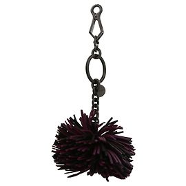 Chaveiro pompom de couro Bottega Veneta Metálico