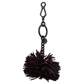 Bottega Veneta-Bottega Veneta Leather Pom Pom Keychain-Metallic