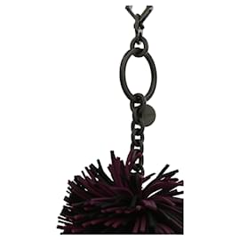 Bottega Veneta-Bottega Veneta Leather Pom Pom Keychain-Metallic