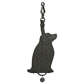 Bottega Veneta Intrecciato Chaveiro Cachorro Cinza