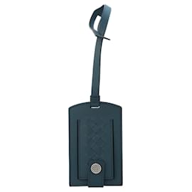 Bottega Veneta-Bottega Veneta Intrecciato Leather Luggage Tag-Blue