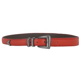 Bottega Veneta Gürtel mit geschnitzter Metallspitze Rot