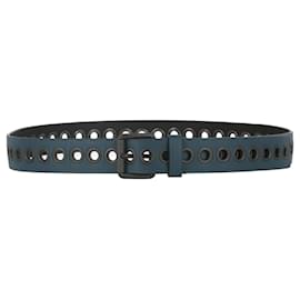 Bottega Veneta-Bottega Veneta Single Grommet Leather Belt-Blue