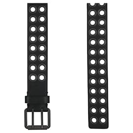 Bottega Veneta-Bottega Veneta Double Grommet Leather Belt-Black