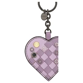 Bottega Veneta-Bottega Veneta Intrecciato Leather Keychain-Purple