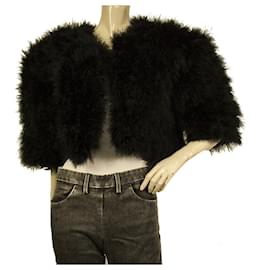 Autre Marque-Vera Mont Genuine Feathers Black Short Bolero Jacket Chaqueta de noche tamaño 44-Negro
