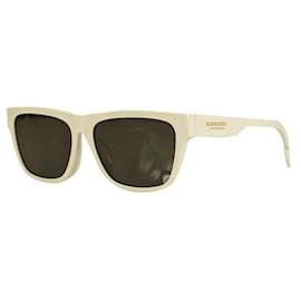Burberry-Burberry London B 4293 300/87 occhiali da sole bianchi lenti nere w. Scatola con cordino con logo-Bianco