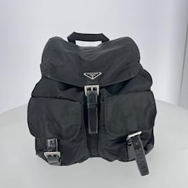 Prada-Black Nylon Prada Large Backpack-Black