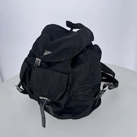 Prada-Black Nylon Prada Large Backpack-Black