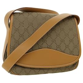 Gucci-Bolsa de ombro em lona GUCCI GG Bege Marrom Autenticação5899-Marrom,Bege