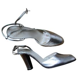 Christian Dior Silver leather shoes, 36,5. Silvery