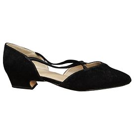 Autre Marque Décolleté Studio velluto nero e pelle 38,5 Nero