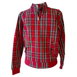 Autre Marque-Red Tartan Harrington Women's Jacket-Red