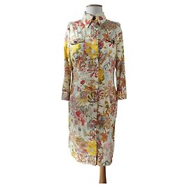 Vestido de flores de algodón 0039 Multicolor