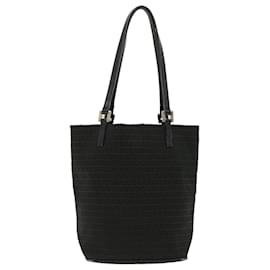 Fendi-FENDI Zucchino Canvas Sac à bandoulière Noir Auth ti877-Noir